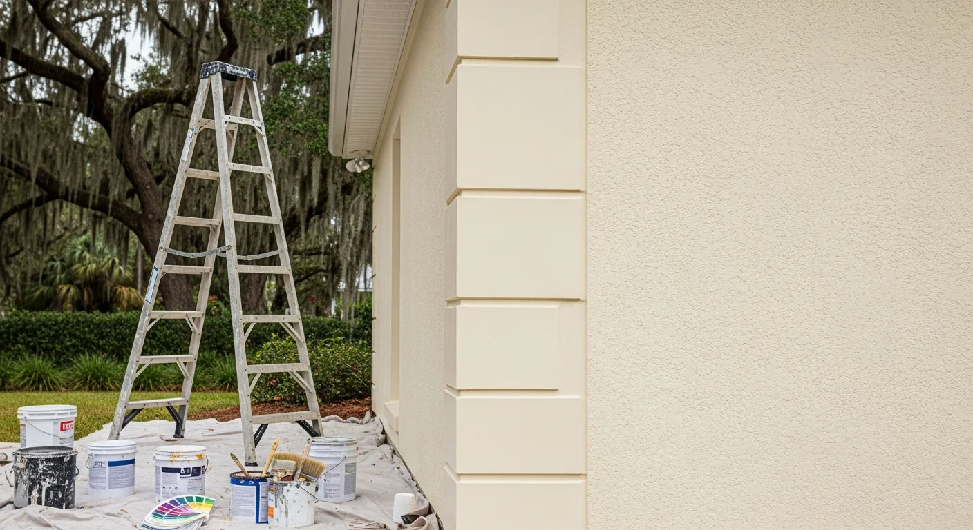 Professional painter applying interior paint to residential wall