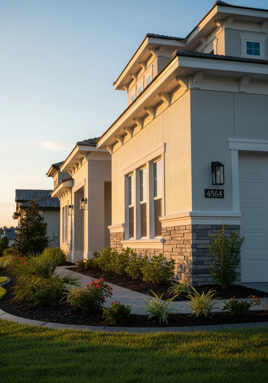 Modern St. Johns residential home exterior with contemporary design and maintained lawn.